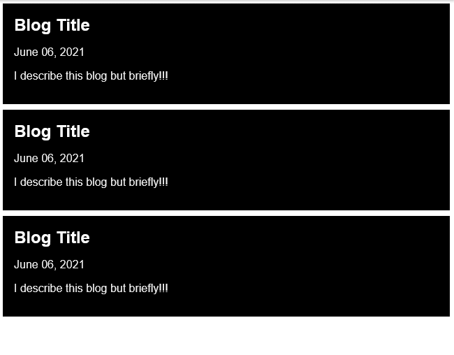 three blogcard components
